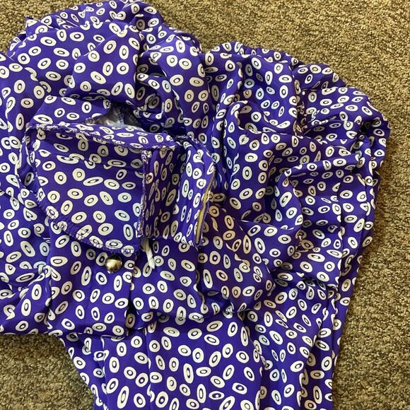 LELIE FAY Purple And White Patterned Women's Dress Plus 22 Aproxímate No Tag Sz - Picture 8 of 10